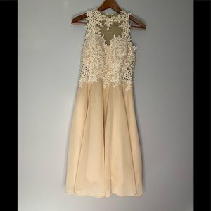 Prom, holiday, Wedding dress size S delicate lace A line, halter